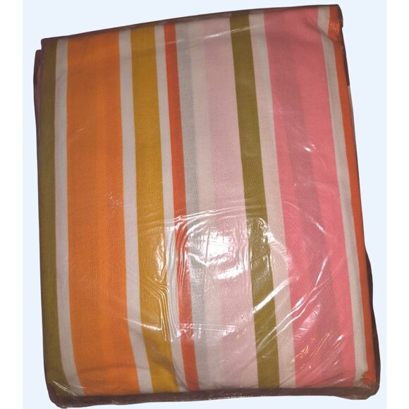 Sears Gala Stripe Twin Bright Fitted Sheet NOS Kitschy Vintage Eclectic New - Picture 4 of 5
